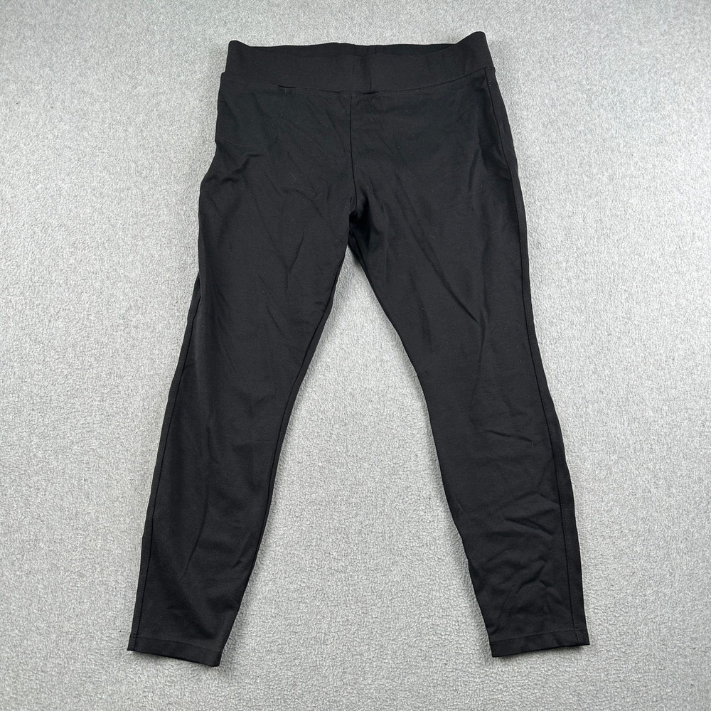 American Giant Leggings Womens 12-P Black Stretch Waistband Pocket Made in USA